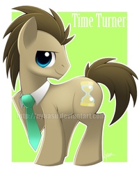 Size: 700x875 | Tagged: safe, artist:nyaasu, doctor whooves, time turner, earth pony, pony, g4, male, solo, stallion