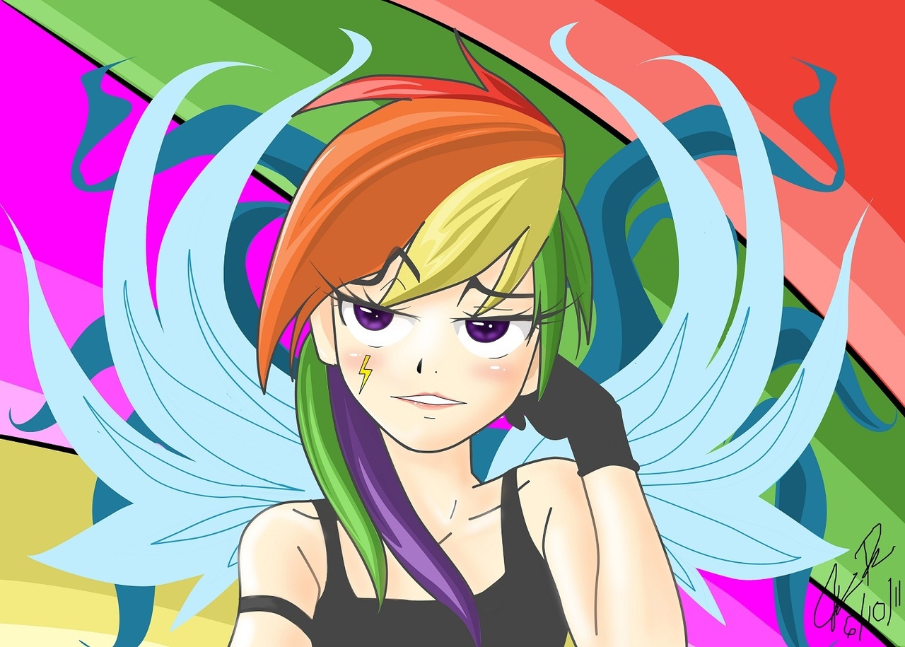 53590 Safe Artistyjayr Rainbow Dash Human Female Humanized Solo Winged Humanization 0595