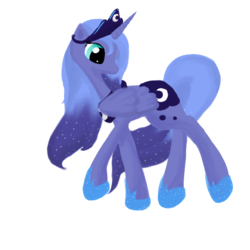 Size: 800x800 | Tagged: dead source, safe, artist:otterlore, princess luna, pony, g4, female, looking back, simple background, solo, transparent background