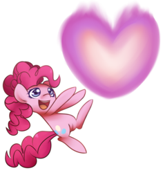 Size: 868x918 | Tagged: safe, artist:solar-slash, pinkie pie, earth pony, pony, g4, female, fire of friendship, heart, love magic, love spell, mare, power of love, simple background, solo, transparent background