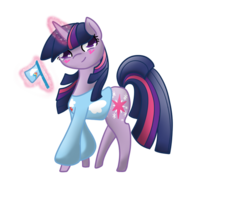 Size: 800x700 | Tagged: safe, artist:otterlore, twilight sparkle, pony, unicorn, g4, blushing, clothes, female, flag, glowing horn, horn, magic, mare, rainbow dash's cutie mark, simple background, smiling, solo, telekinesis, transparent background, unicorn twilight