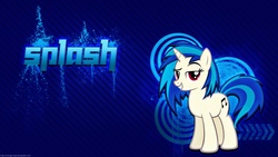 Size: 1920x1080 | Tagged: safe, artist:omega-style, dj pon-3, vinyl scratch, pony, g4, female, solo, wallpaper