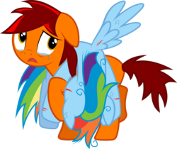 Size: 1280x1073 | Tagged: safe, artist:sulyo, rainbow dash, oc, pegasus, pony, g4, female, injured, mare, simple background, transparent background, vector