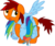 Size: 1280x1073 | Tagged: safe, artist:sulyo, rainbow dash, oc, pegasus, pony, g4, female, injured, mare, simple background, transparent background, vector