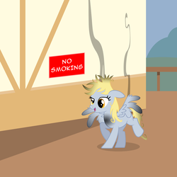 Size: 3000x3000 | Tagged: safe, artist:ohitison, derpy hooves, pegasus, pony, g4, female, high res, mare, smoke, solo