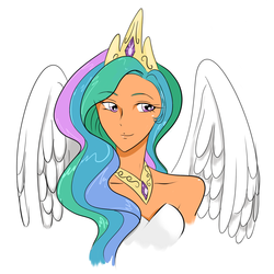 Size: 1200x1200 | Tagged: safe, artist:konata300, princess celestia, human, g4, humanized, tan, tanlestia, winged humanization