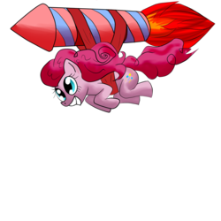 Size: 1000x1000 | Tagged: safe, artist:snus-kun, pinkie pie, earth pony, pony, g4, rocket, solo