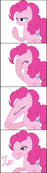 Size: 1079x3937 | Tagged: safe, artist:sakuyamon, pinkie pie, earth pony, pony, g4, comic, face pull, female, hilarious in hindsight, hoers, mare, simple background, solo, trollface, u mad, wat, white background