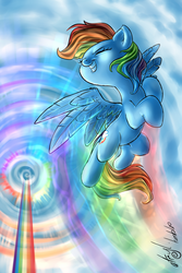 Size: 800x1200 | Tagged: safe, artist:atryl, rainbow dash, pony, g4, female, solo, sonic rainboom