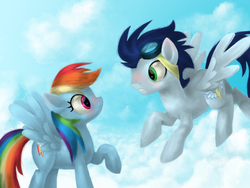 Size: 1024x768 | Tagged: safe, artist:xx-mr-no-name-xx, rainbow dash, soarin', g4, female, male, ship:soarindash, shipping, straight