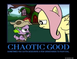 Size: 750x574 | Tagged: safe, fluttershy, spike, rainbow dash presents, g4, demotivational poster, haunting nightmare, meme