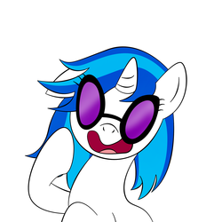 Size: 2000x2000 | Tagged: safe, artist:zomgitsalaura, dj pon-3, vinyl scratch, pony, g4, female, high res, simple background, solo, white background