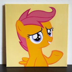 Size: 1899x1899 | Tagged: safe, artist:mittens2248, scootaloo, pony, g4, female, photo, solo, traditional art