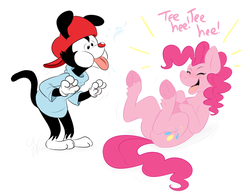 Size: 1280x1004 | Tagged: dead source, safe, artist:cartoonlion, pinkie pie, g4, animaniacs, crossover, laughing, male, wakko warner