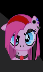 Size: 480x800 | Tagged: safe, artist:twilightspc, pinkie pie, earth pony, pony, g4, goth, piercing, pinkamena diane pie, solo