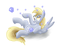 Size: 3020x2202 | Tagged: safe, artist:siempre-cayendo, derpy hooves, pegasus, pony, g4, bubble, female, high res, mare, solo