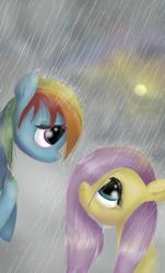 Size: 348x578 | Tagged: safe, artist:twilightspc, fluttershy, rainbow dash, g4, female, lesbian, rain, ship:flutterdash, shipping