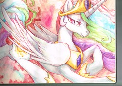 Size: 4887x3435 | Tagged: dead source, safe, artist:buttercupsaiyan, princess celestia, alicorn, pony, g4, female, solo, traditional art