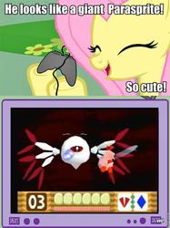 Size: 563x752 | Tagged: safe, fluttershy, fairy, pegasus, pony, puffball, g4, 0², exploitable meme, female, gamershy, kirby, kirby (series), kirby 64: the crystal shards, mare, meme, ribbon (kirby), tv meme