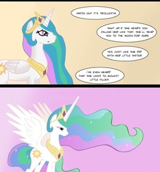 Size: 619x665 | Tagged: safe, artist:kitsune-the-fox, princess celestia, alicorn, pony, g4, bullying, celestiabuse, comic, crying, depressedia, female, sad, solo