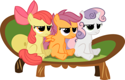 Size: 2954x1895 | Tagged: safe, artist:videogamesizzle, apple bloom, scootaloo, sweetie belle, earth pony, pony, g4, cutie mark crusaders, female, filly, simple background, transparent background, vector
