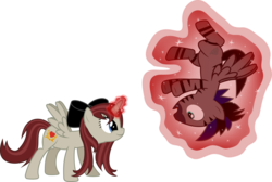 Size: 7500x5049 | Tagged: dead source, safe, artist:fehlung, oc, oc only, oc:akira, oc:stormy, alicorn, pegasus, pony, zebra, zebrasus, absurd resolution, bow, female, glowing, glowing horn, hair bow, horn, magic, mare, simple background, transparent background, upside down