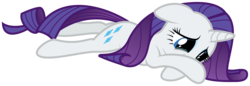 Size: 8771x3000 | Tagged: safe, artist:eytosh, rarity, pony, unicorn, g4, absurd resolution, crying, female, horn, look of betrayal, lying, mare, sad, simple background, solo, transparent background, vector