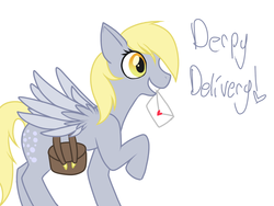 Size: 1024x768 | Tagged: safe, artist:casocat, derpy hooves, pegasus, pony, g4, female, mail, mare, solo