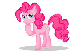 Size: 1491x1055 | Tagged: dead source, safe, artist:sierraex, pinkie pie, earth pony, pony, g4, female, mare, simple background, solo, thinking, white background