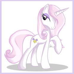 Size: 1364x1352 | Tagged: dead source, safe, artist:sierraex, fleur-de-lis, pony, unicorn, g4, female, mare, pretty, simple background, solo, white background