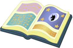 Size: 1714x1125 | Tagged: dead source, safe, artist:sierraex, friendship is magic, g4, book, mare in the moon, moon, no pony, object, open book, predictions and prophecies, simple background, transparent background, vector
