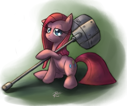 Size: 3005x2514 | Tagged: safe, artist:leadhooves, pinkie pie, earth pony, pony, g4, female, hammer, high res, pinkamena diane pie, solo