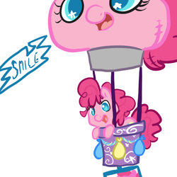 Size: 450x450 | Tagged: safe, artist:mt, pinkie pie, earth pony, pony, g4, balloon, female, hot air balloon, solo