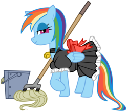 Size: 5000x4366 | Tagged: safe, artist:kooner-cz, artist:lentoto, rainbow dash, pegasus, pony, g4, absurd resolution, bedroom eyes, clothes, female, maid, mare, solo