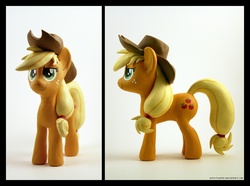 Size: 1343x1000 | Tagged: safe, artist:aufurfoxache, applejack, earth pony, pony, g4, irl, photo, sculpture, solo, toy