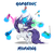 Size: 2503x2446 | Tagged: safe, artist:junkiekb, rarity, pony, unicorn, g4, brushie, comb, eyes closed, hair dryer, hairspray, high res, magic, makeover, makeup, messy mane, morning ponies, perfume, radio, solo