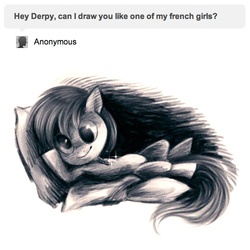 Size: 500x500 | Tagged: safe, derpy hooves, pegasus, pony, ask derpy, g4, ask, draw me like one of your french girls, female, mare, titanic