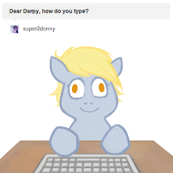 Size: 500x500 | Tagged: safe, derpy hooves, pegasus, pony, ask derpy, g4, animated, facedesk, female, keyboard, mare, typing