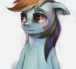 Size: 750x680 | Tagged: dead source, safe, artist:crookedtrees, rainbow dash, pony, g4, crying, female, sad, solo