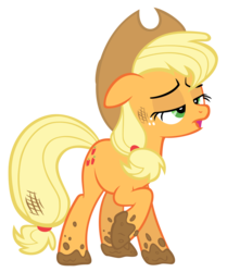 Size: 4000x4790 | Tagged: safe, artist:tzolkine, applejack, earth pony, pony, g4, absurd resolution, drunk, drunk aj, female, mud, muddy, muddy hooves, simple background, solo, transparent background, vector