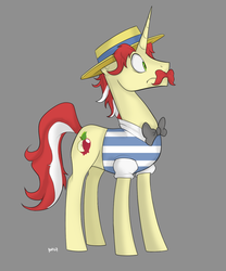 Size: 900x1083 | Tagged: safe, artist:mn27, flam, earth pony, pony, g4, male, shocked, solo