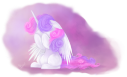 Size: 666x405 | Tagged: safe, artist:mn27, sweetie belle, alicorn, pony, g4, crying, immortality blues, sad, solo, sweetiecorn, xk-class end-of-the-world scenario