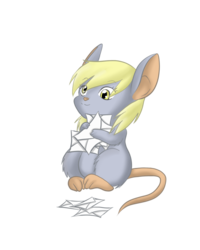 Size: 800x1000 | Tagged: dead source, safe, artist:lisaorise, derpy hooves, mouse, g4, derpy mouse, letter, mousified, species swap