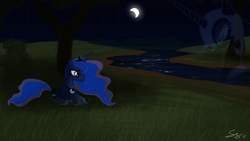 Size: 1920x1080 | Tagged: dead source, safe, artist:sierraex, nightmare moon, princess luna, alicorn, pony, g4, female, lying down, mare, prone, wallpaper