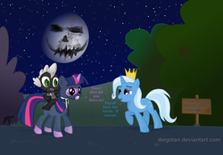 Size: 900x627 | Tagged: safe, artist:diegotan, spike, trixie, twilight sparkle, g4