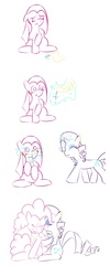 Size: 800x2000 | Tagged: safe, artist:kryptchild, pinkie pie, rarity, g4, comic, female, kissing, lesbian, pinkamena diane pie, sad, ship:raripie, shipping