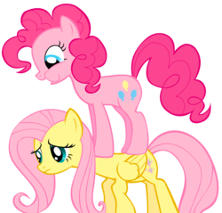 Size: 2126x2029 | Tagged: dead source, safe, artist:sierraex, fluttershy, pinkie pie, earth pony, pegasus, pony, g4, duo, duo female, female, high res, mare, simple background, transparent background, vector