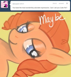 Size: 641x700 | Tagged: dead source, safe, artist:dhui, pinkie pie, ask tired pie, g4, tumblr