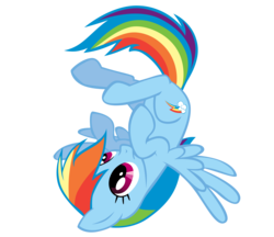 Size: 2397x2073 | Tagged: dead source, safe, artist:sierraex, rainbow dash, pegasus, pony, g4, female, high res, mare, simple background, solo, transparent background, upside down, vector