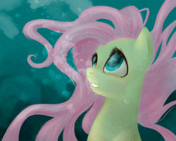 Size: 900x720 | Tagged: dead source, safe, artist:ouyrof, fluttershy, pony, g4, female, solo, underwater, watershy